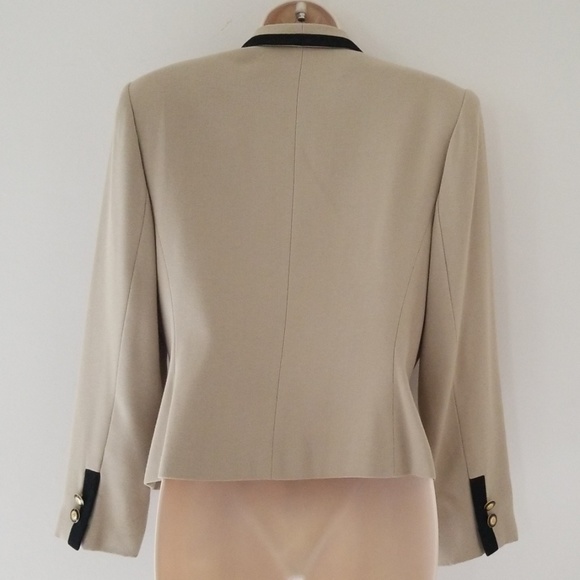 Kasper A.S.L. Petite Beige Blazer Jacket Size 8P - Picture 3 of 8